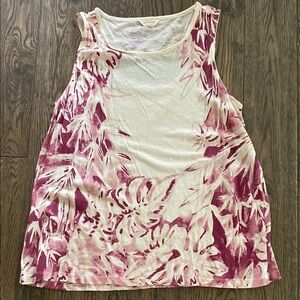 Lucky Brand Cranberry and Cream Tank Top
